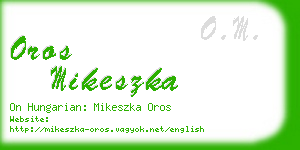 oros mikeszka business card